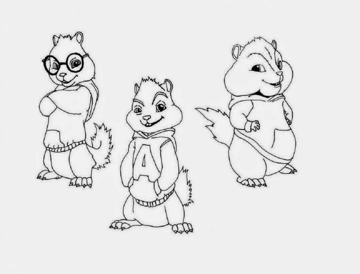 Amazing chipmunk coloring book for kids