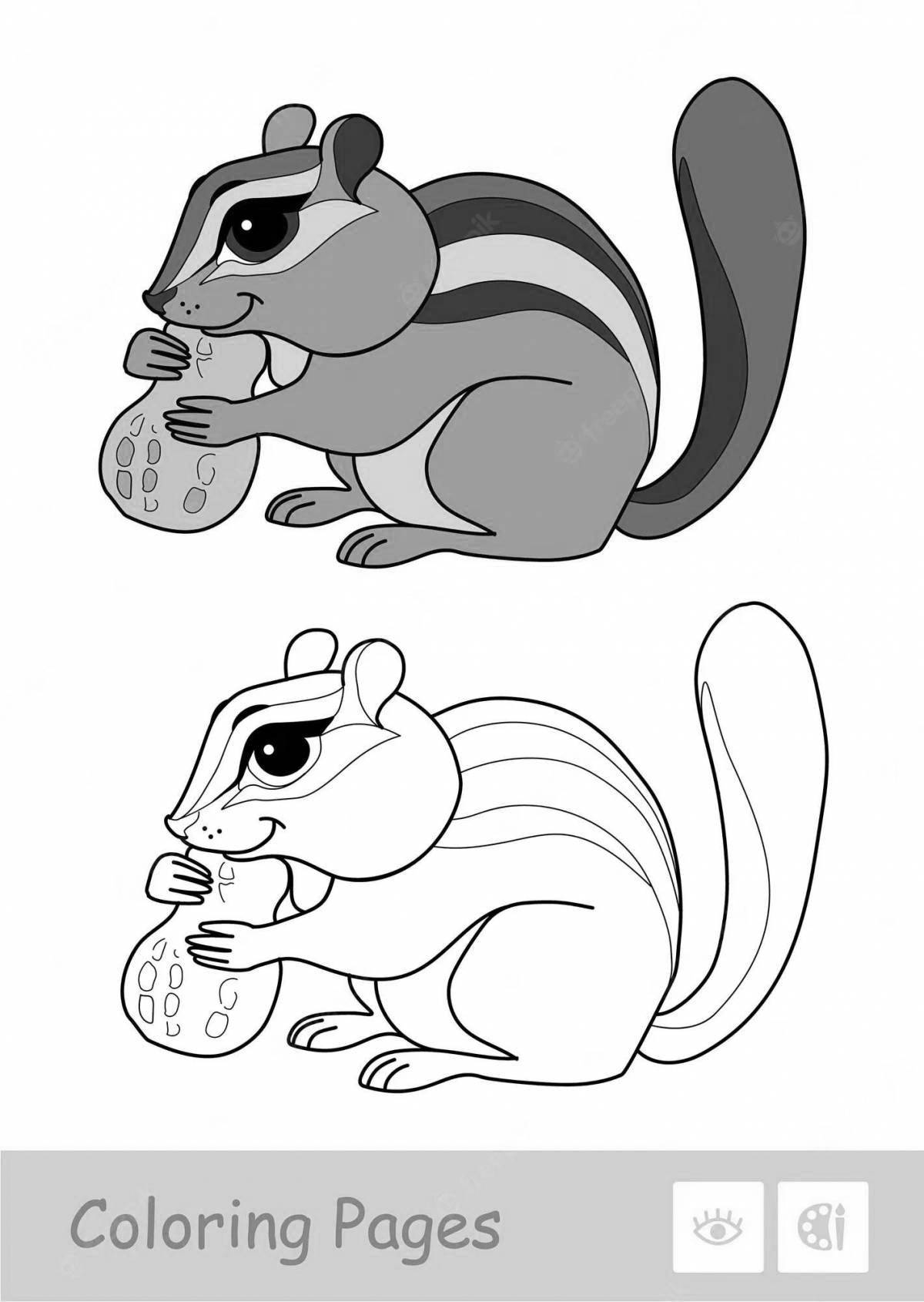 Exciting chipmunk coloring book for kids