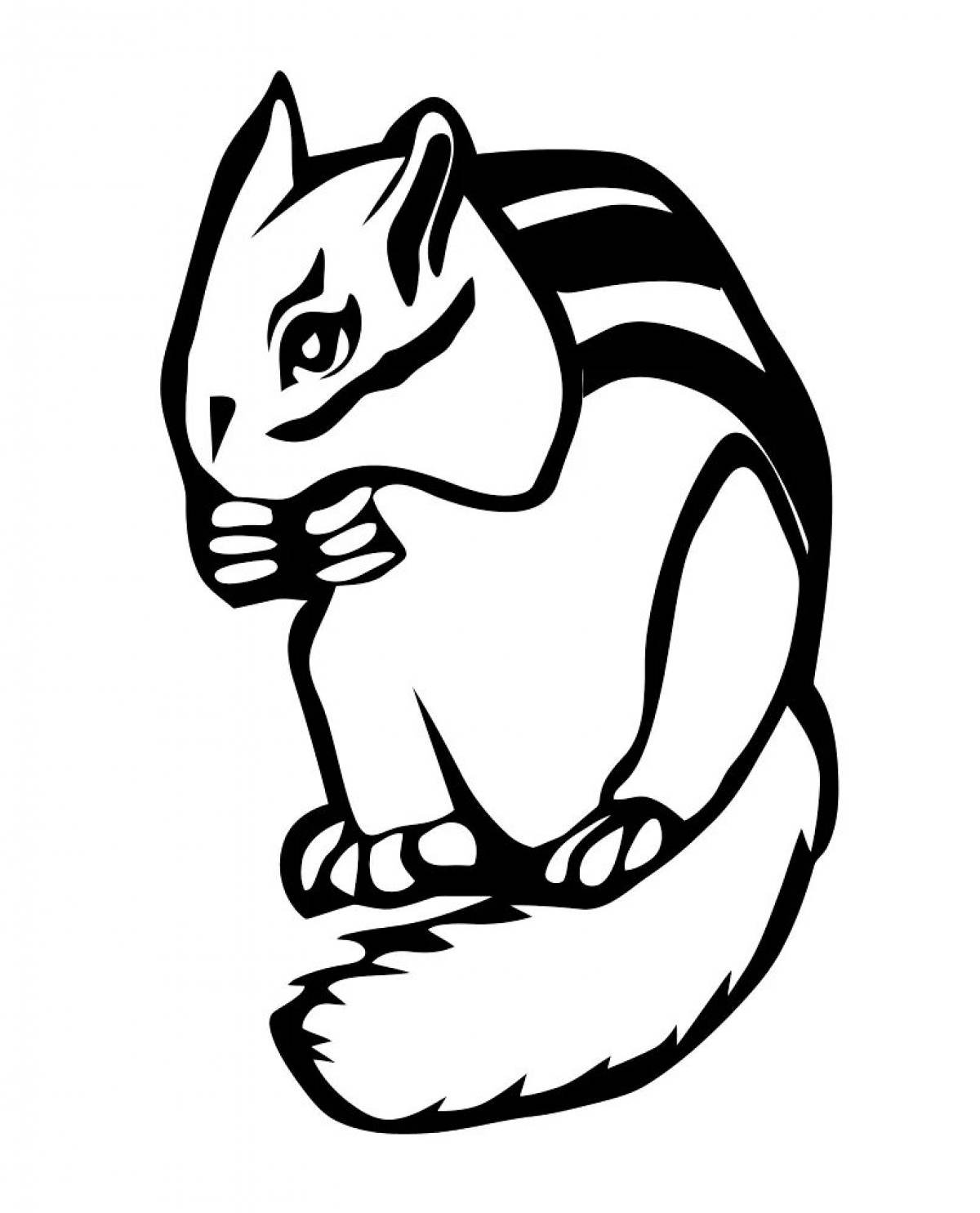 Раскраска Бурундук для детей #4