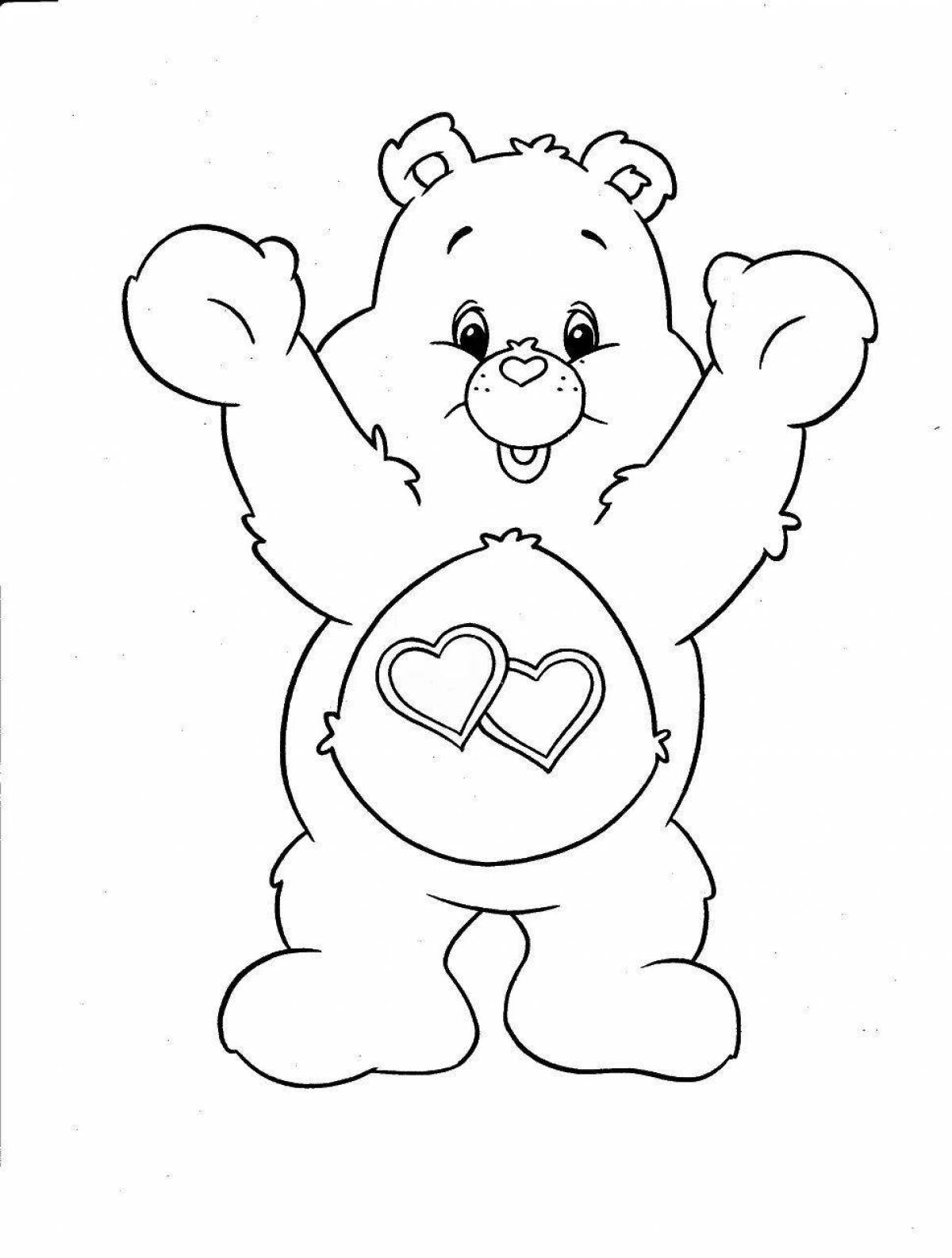 Colorful bear and rabbit coloring book