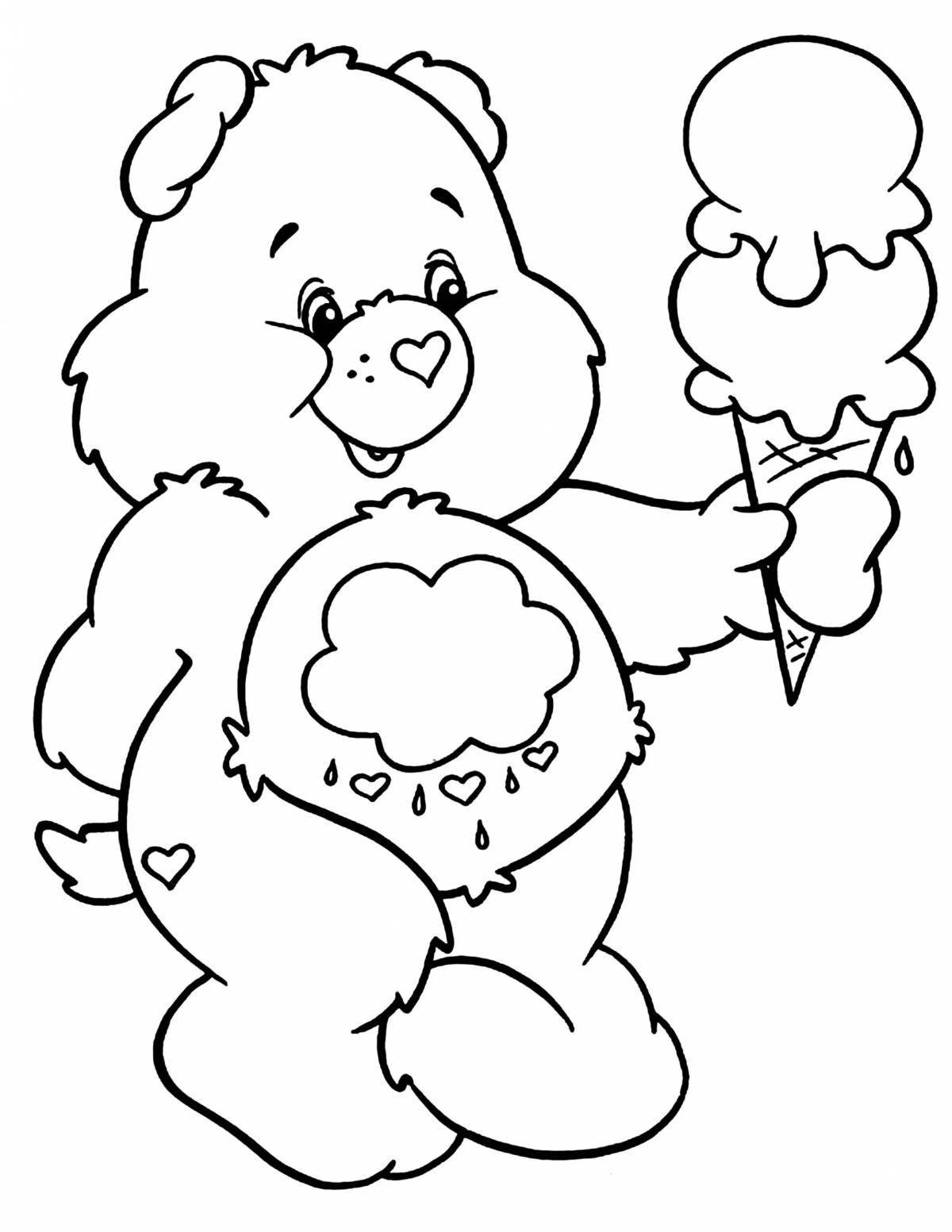 Coloring page adorable bear and rabbit