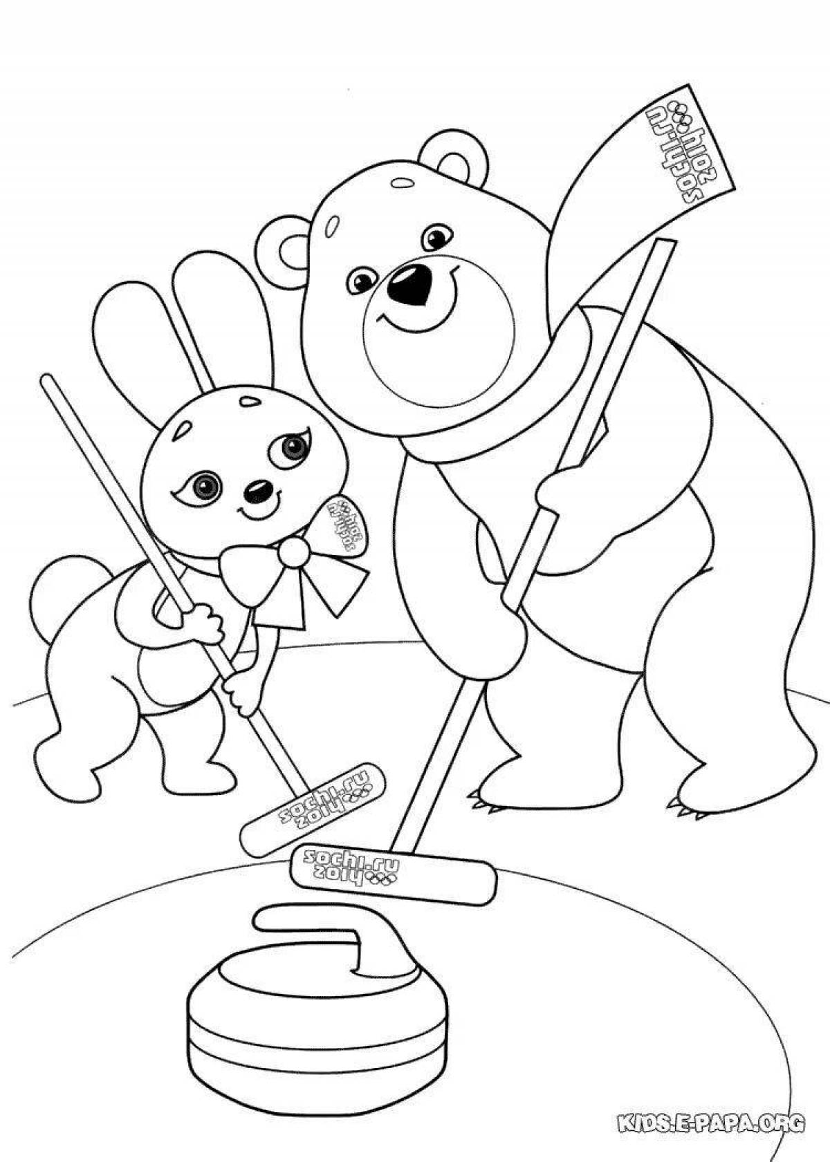 Violent bear and rabbit coloring book