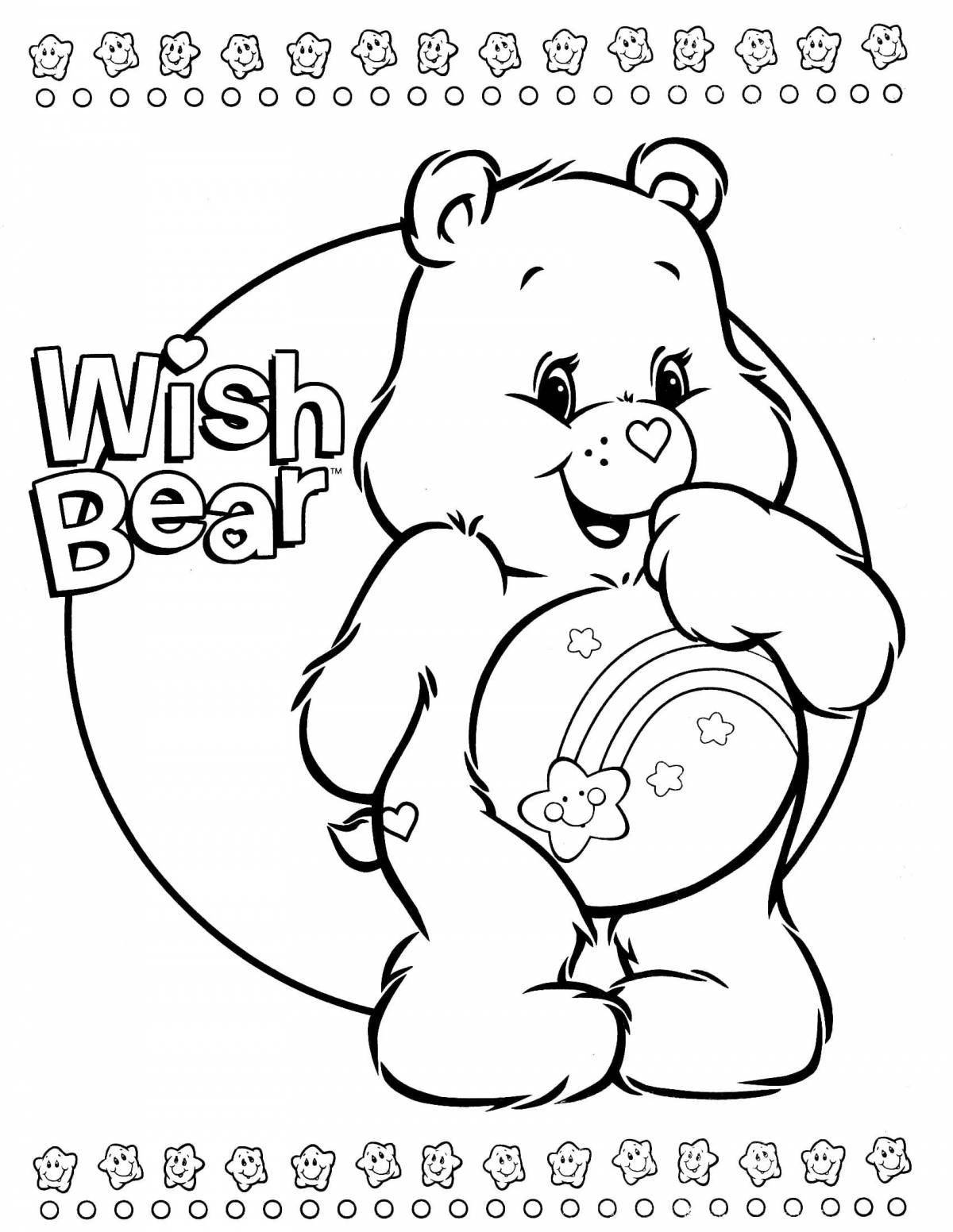Glowing bear and rabbit coloring page