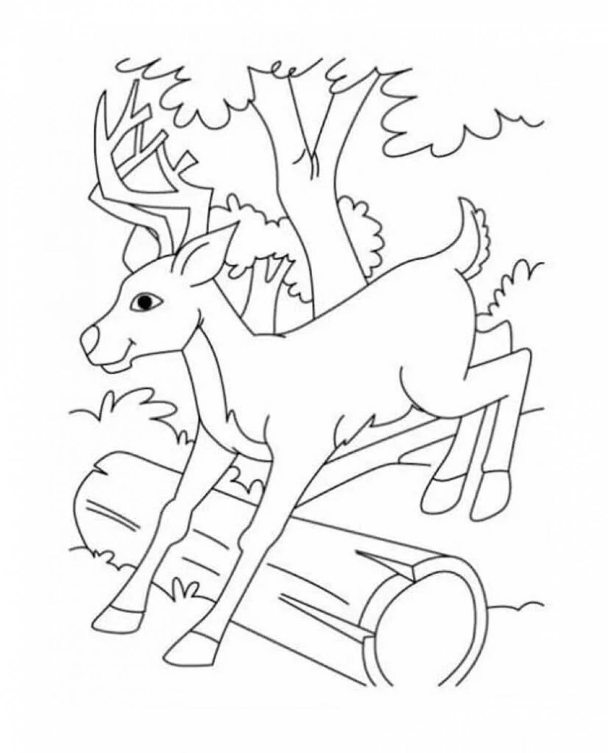 Magic deer coloring page