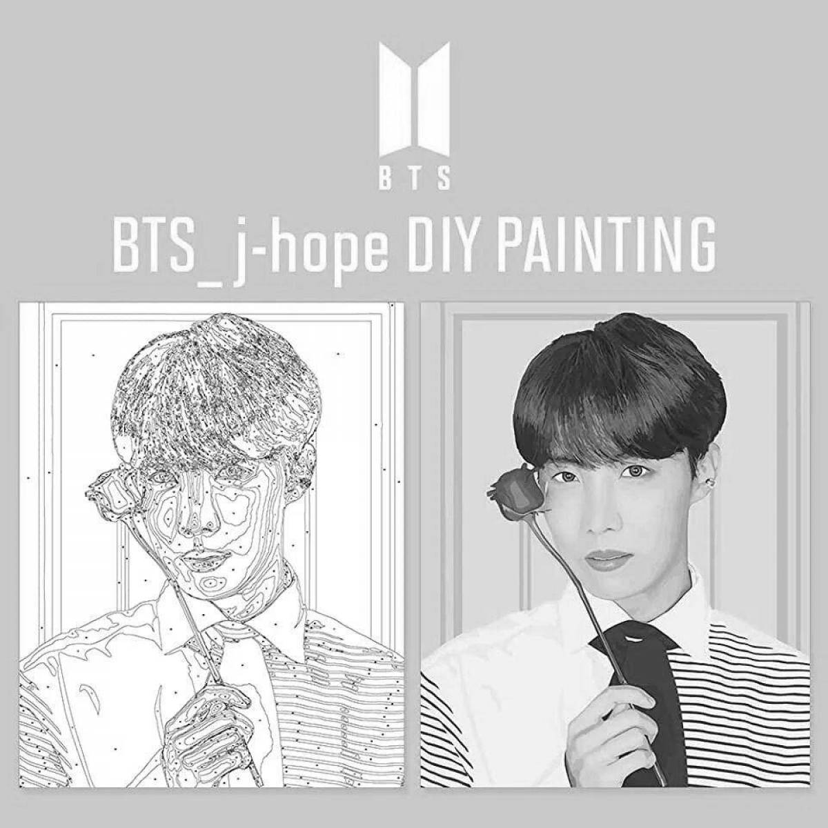 Playful bts coloring page by numbers