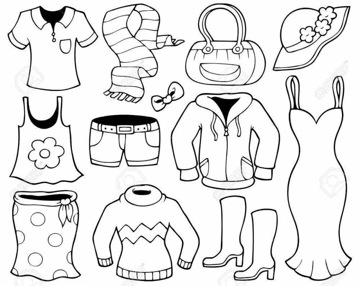 Coloring page elegant clothes