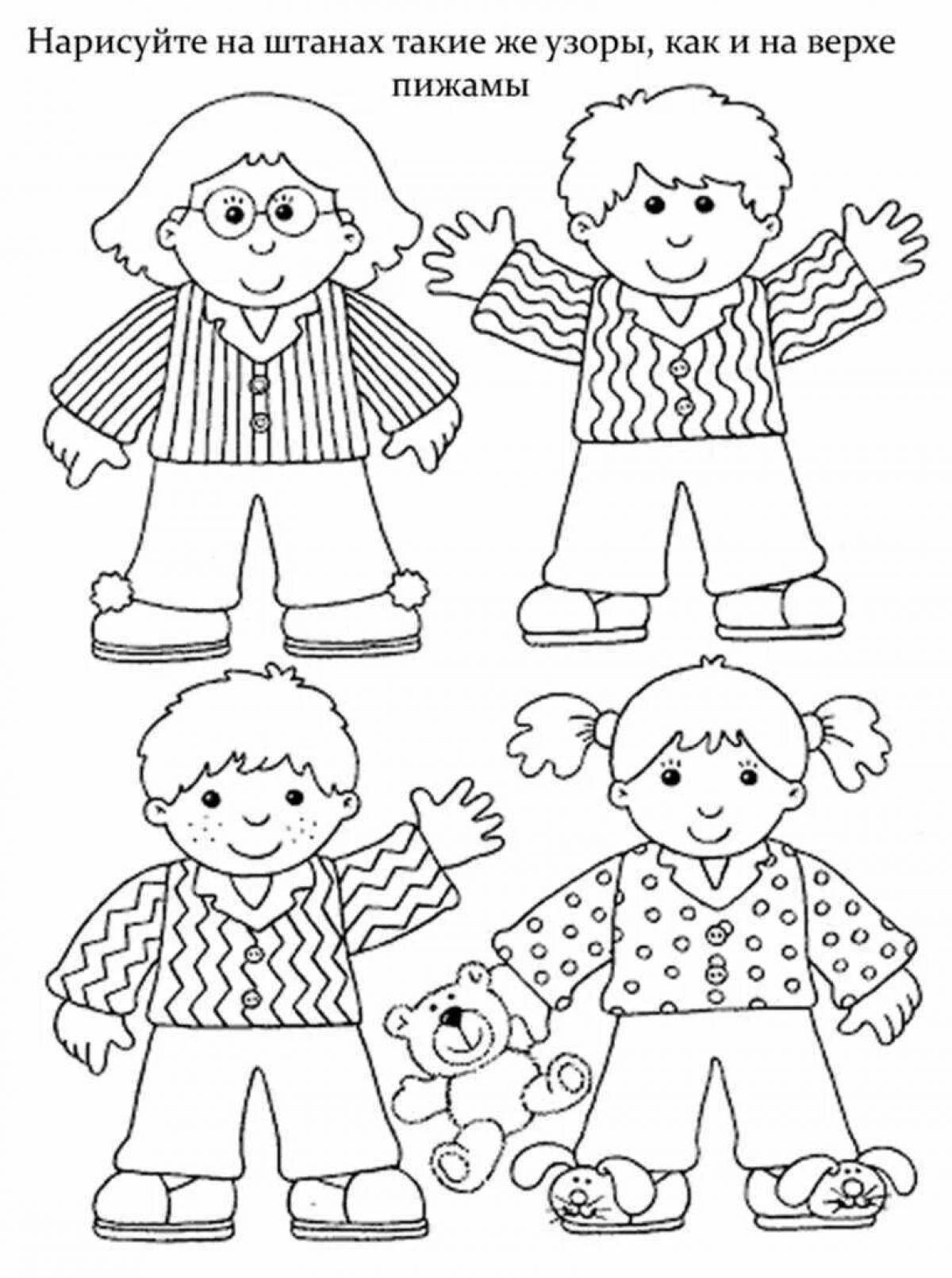 Charming clothes coloring page