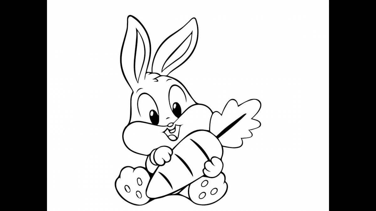 Great coloring rabbit with a gift