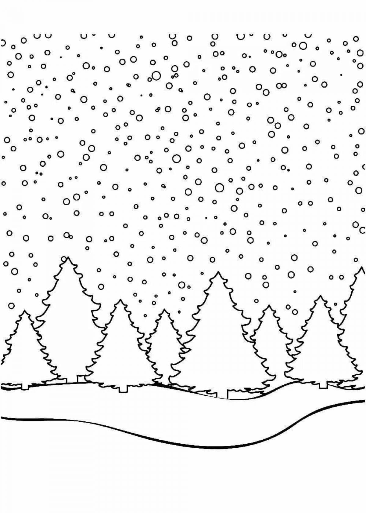 Зимний лес | Раскраски, Рисовательные проекты, Рисунок