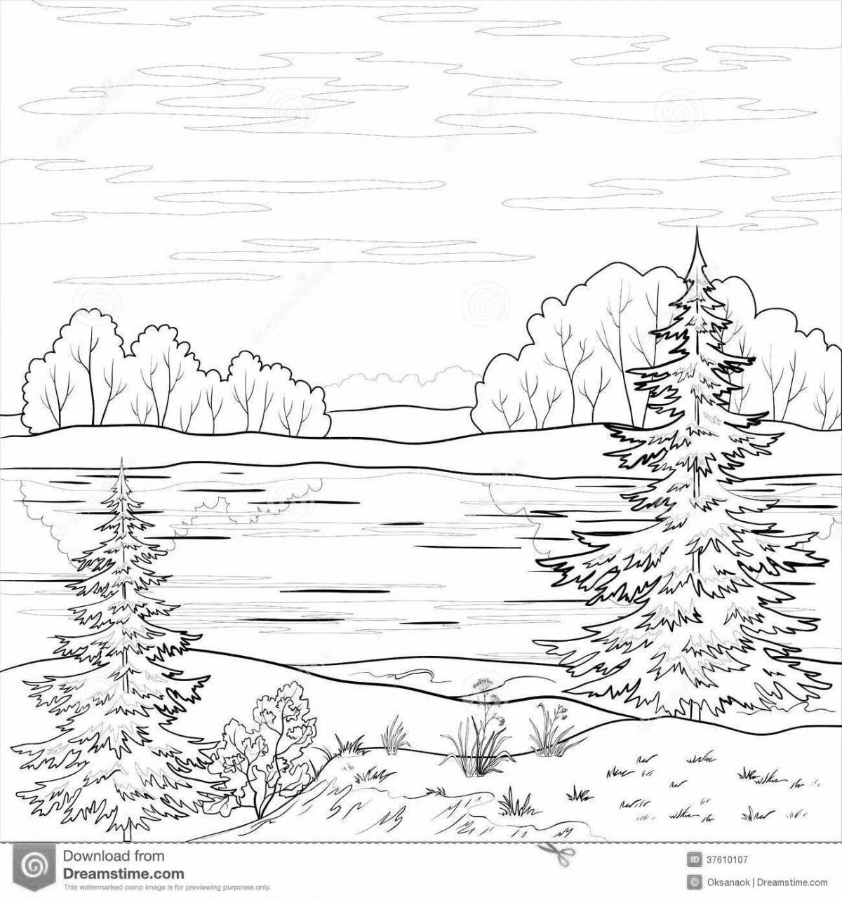 Зимний лес рисунок #1