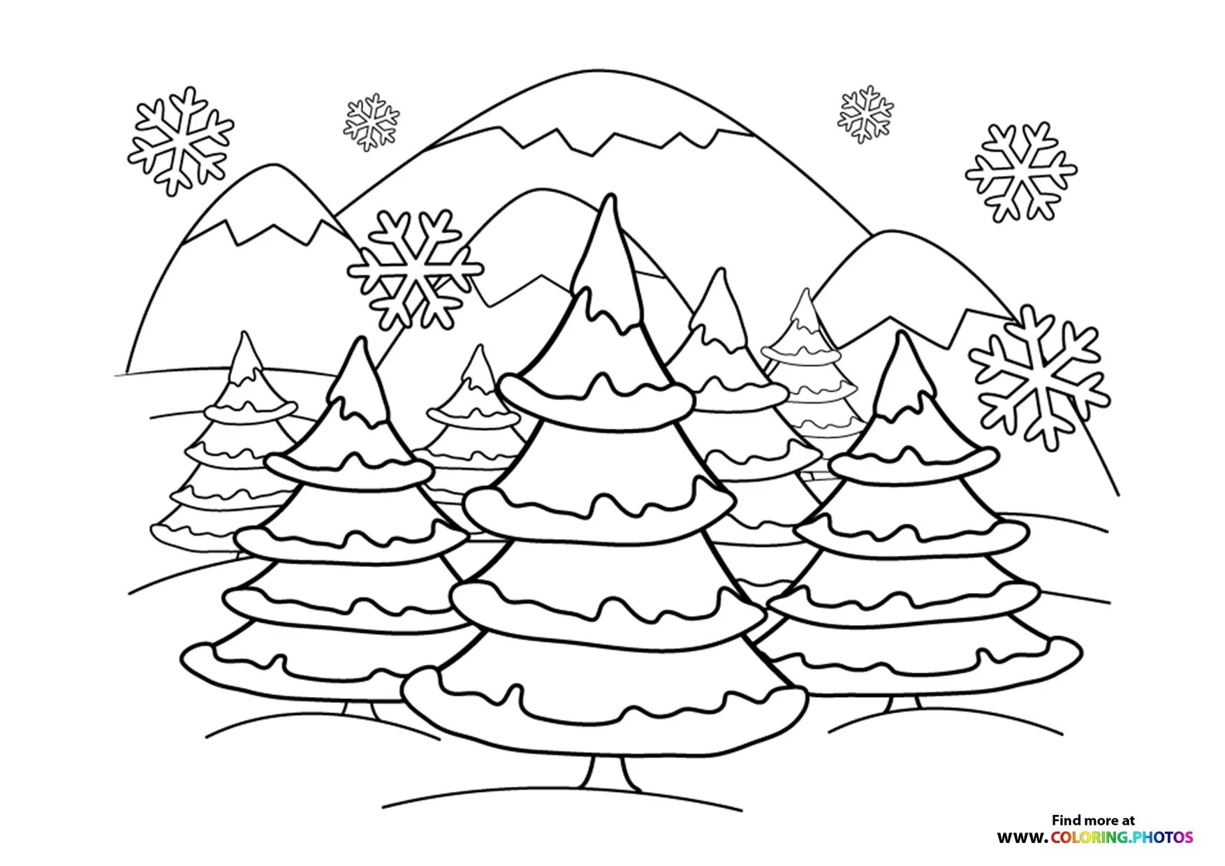 Зимний лес рисунок #13