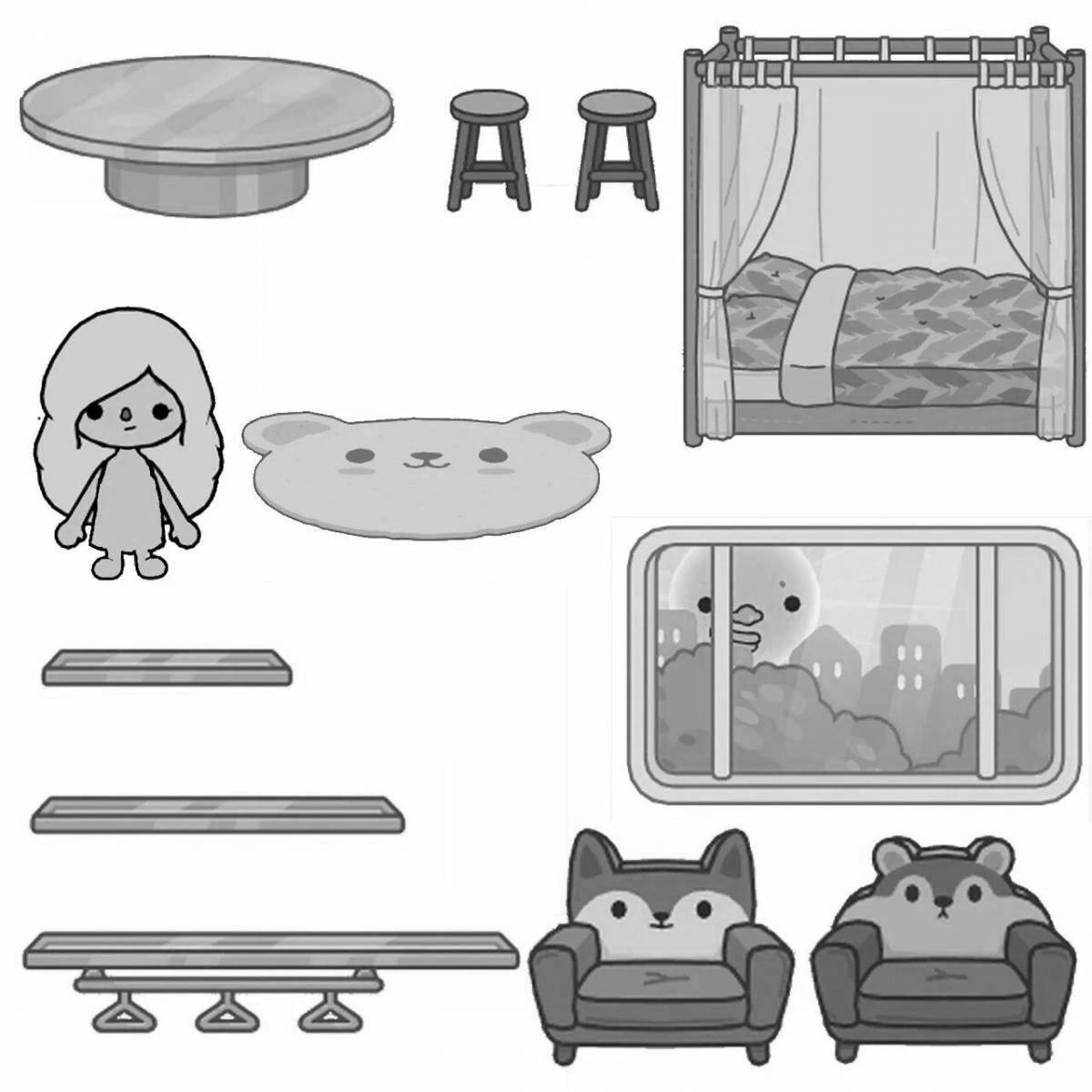 Adorable current side hall coloring page