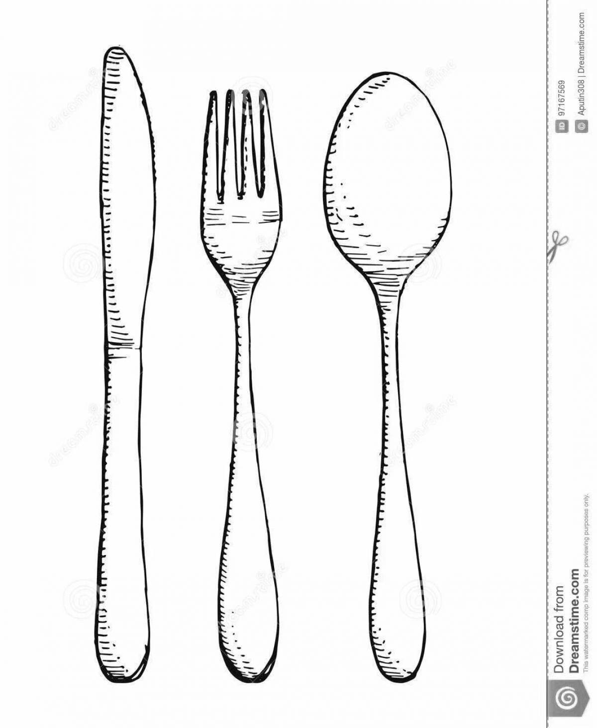 Great fork and knife coloring book