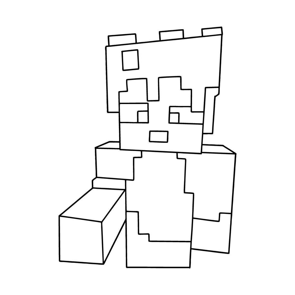 Exciting minecraft horse coloring page