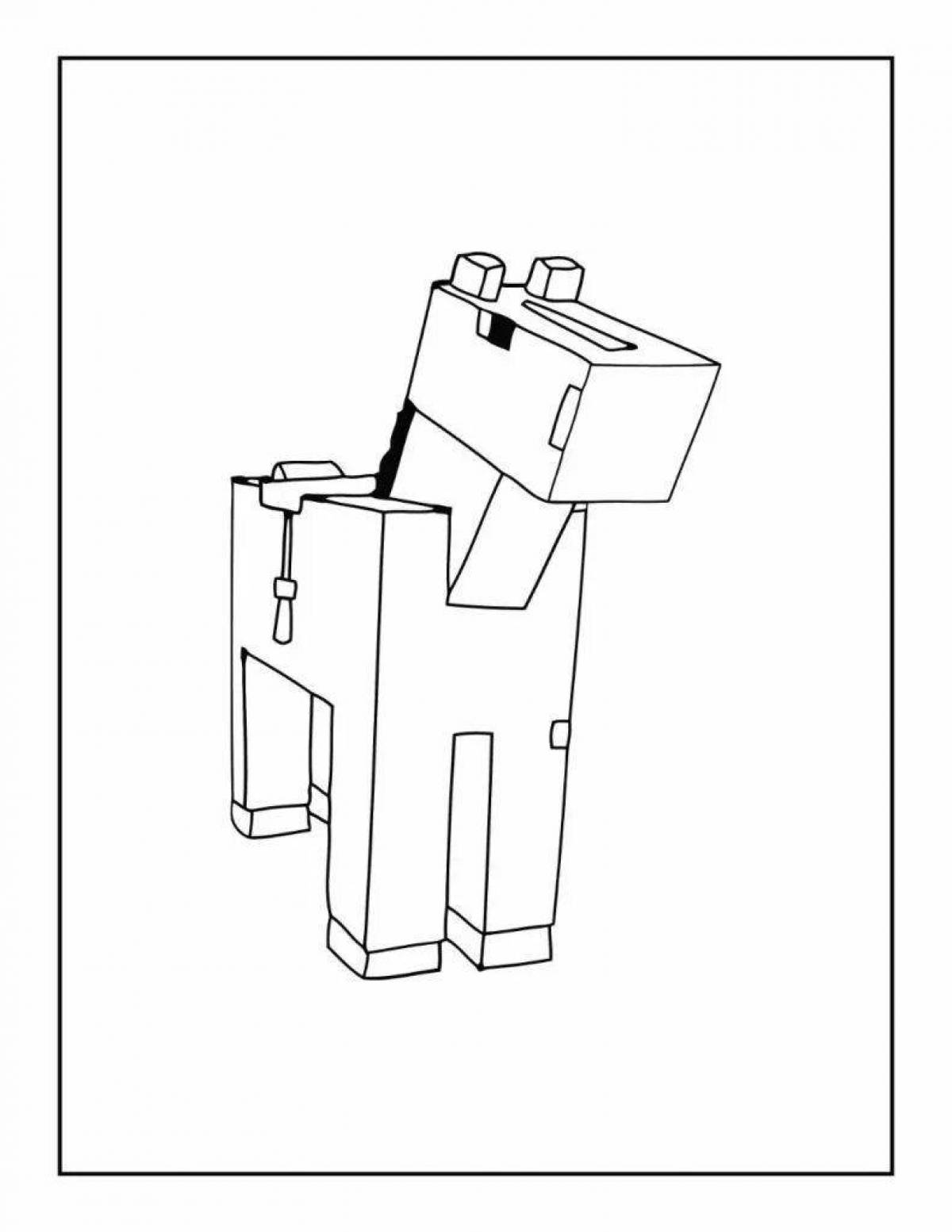 Complex minecraft horse coloring page