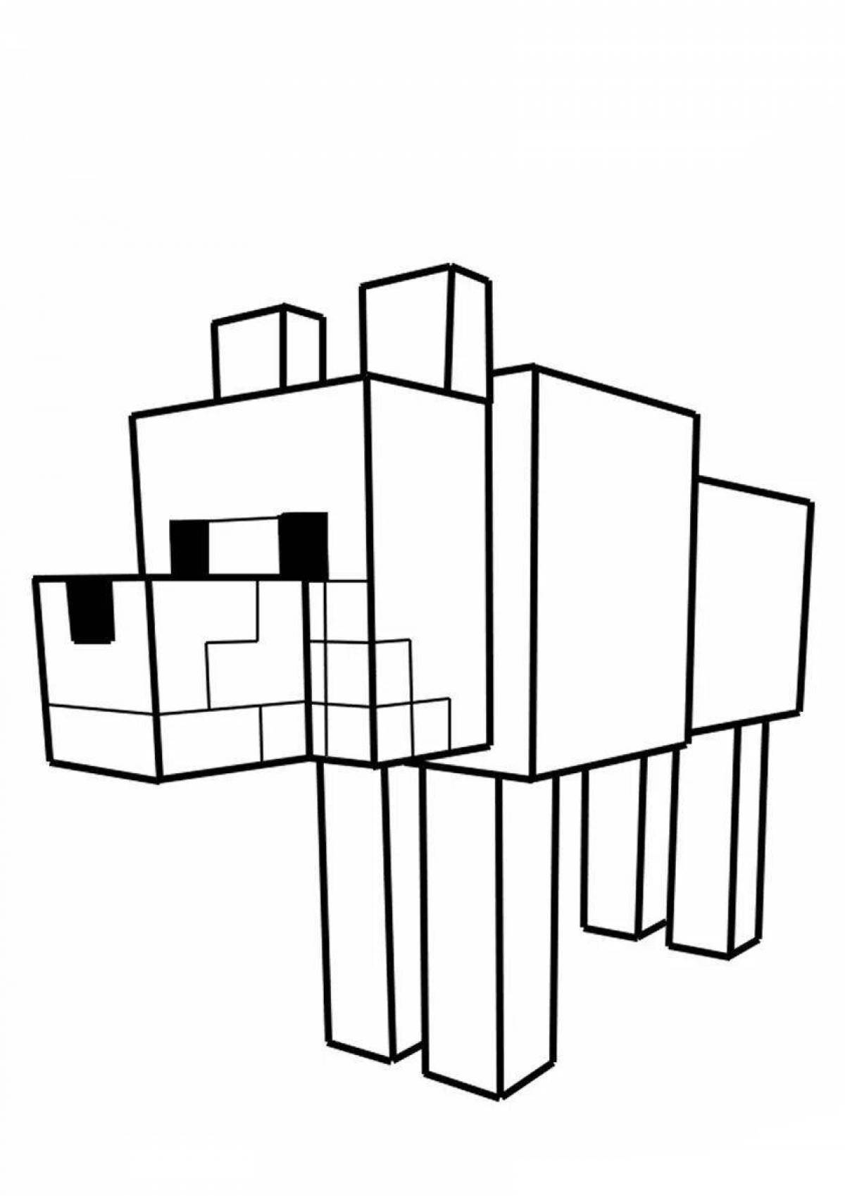 Adorable minecraft horse coloring page