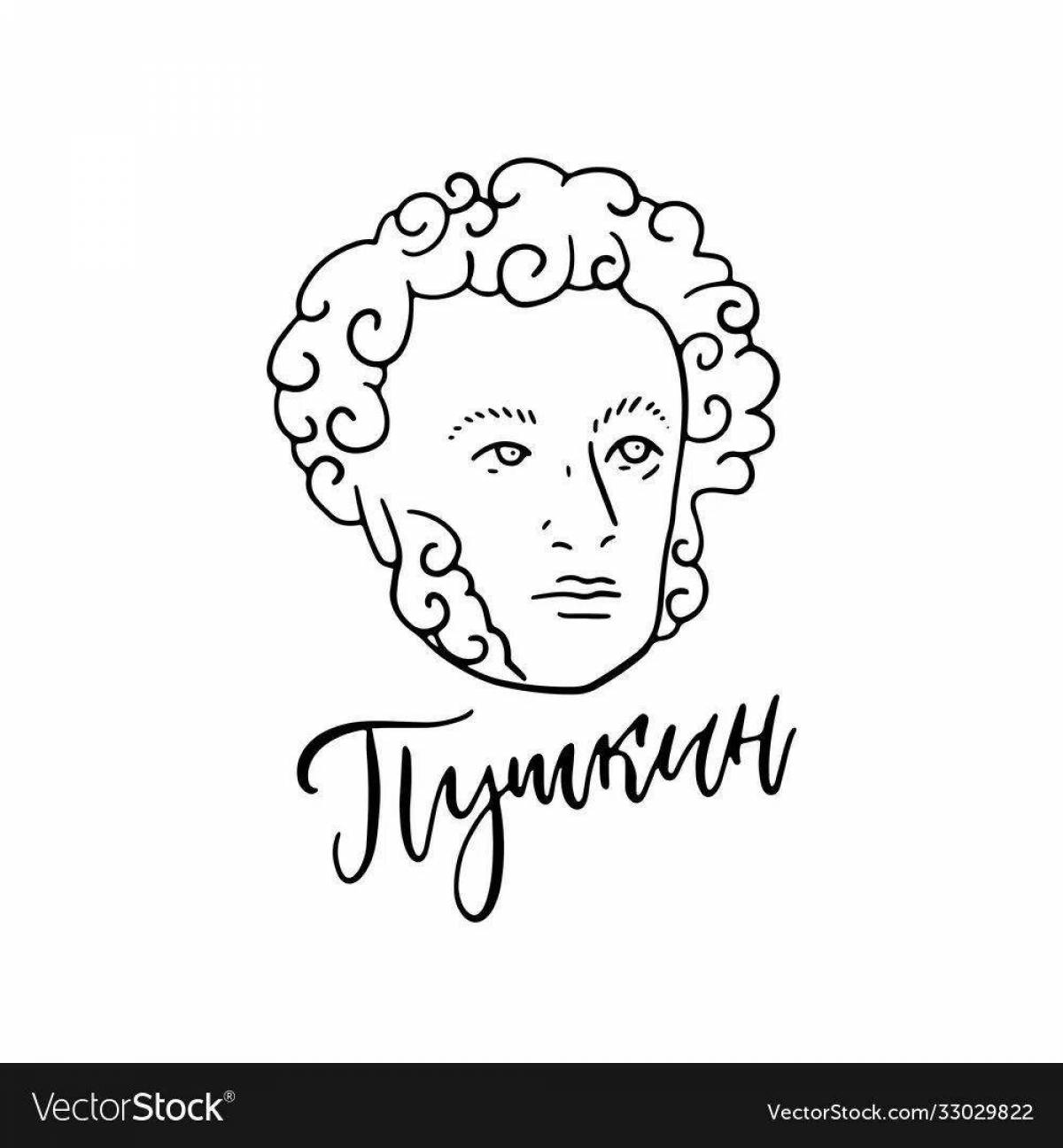 Famous alexander sergeevich pushkin coloring book