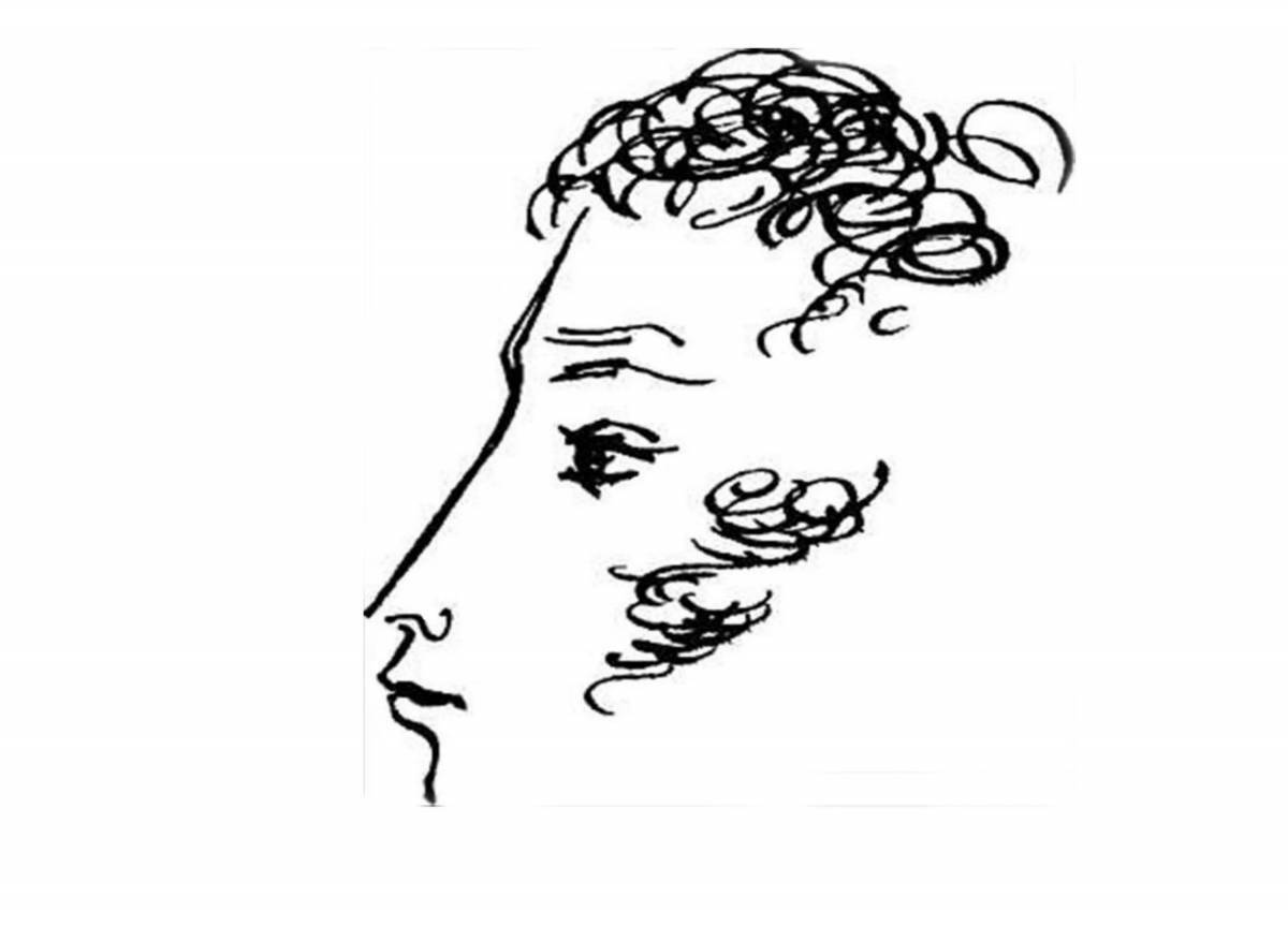 Портрет пушкина детский рисунок