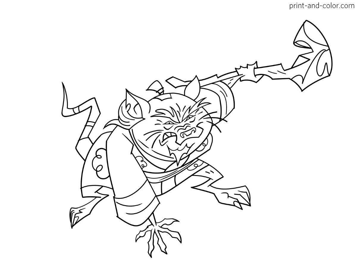 Joyful saber-toothed ninja turtles coloring book