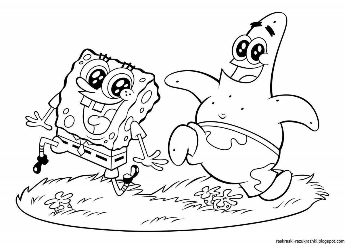 Live coloring spongebob drawing