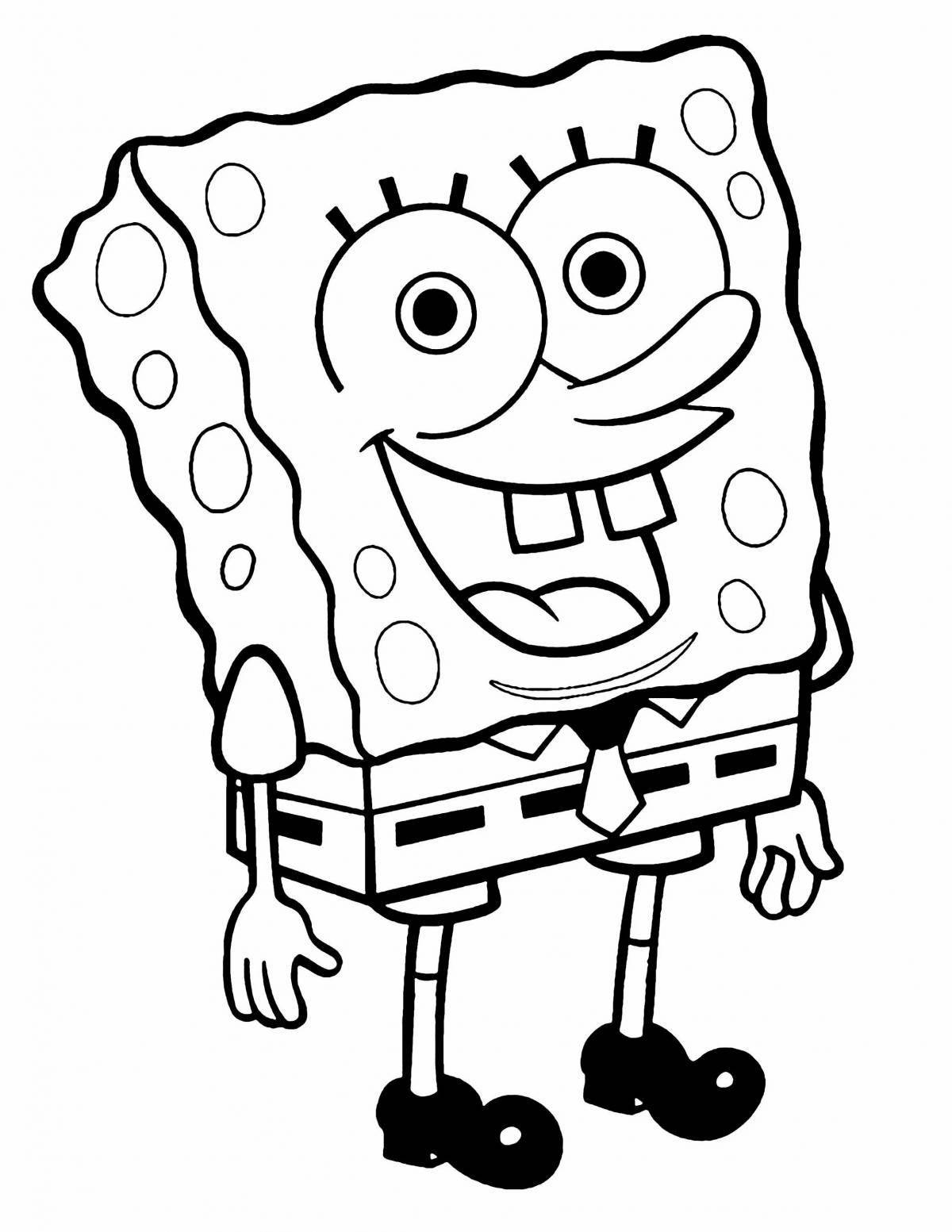 Fun coloring spongebob drawing