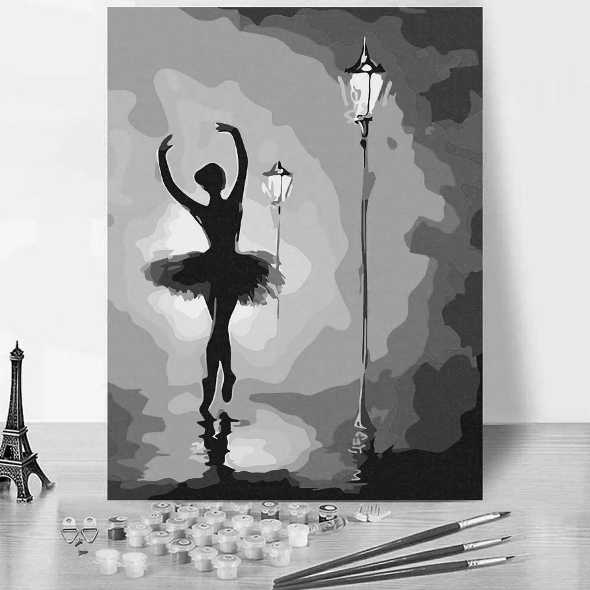 Радостная балерина раскраска по номерам