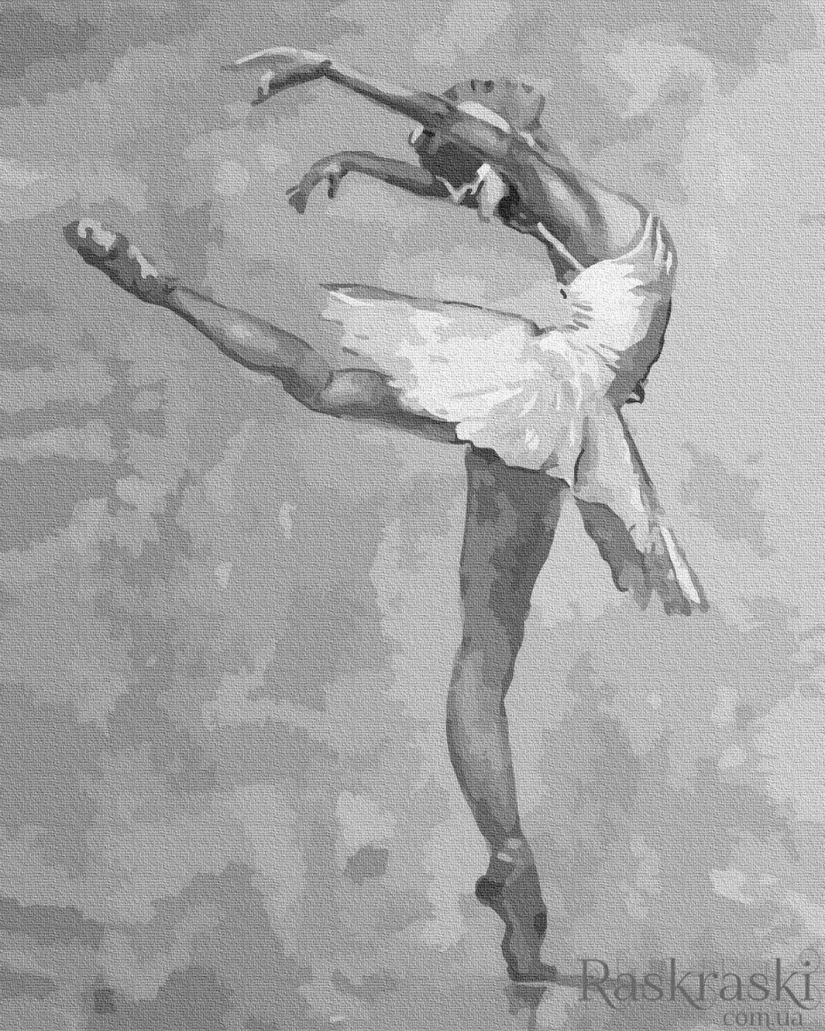 Раскраска изысканная балерина по номерам
