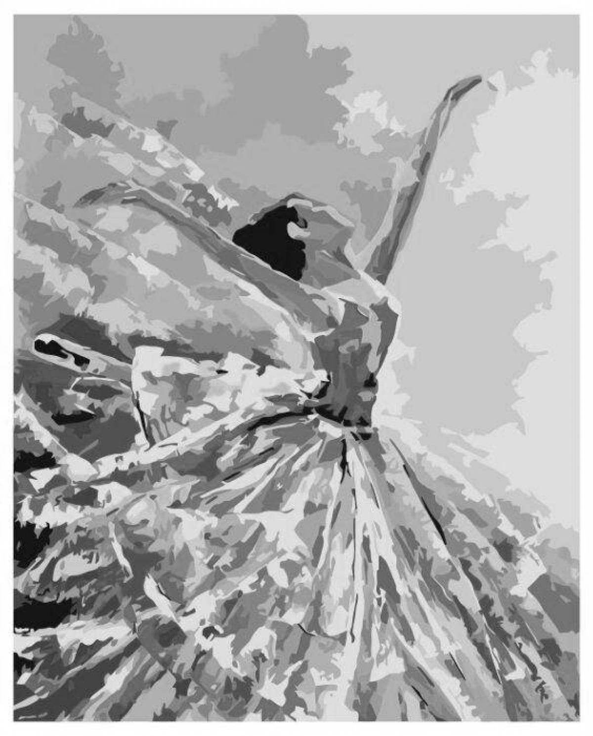 Раскраска мечтательная балерина по номерам