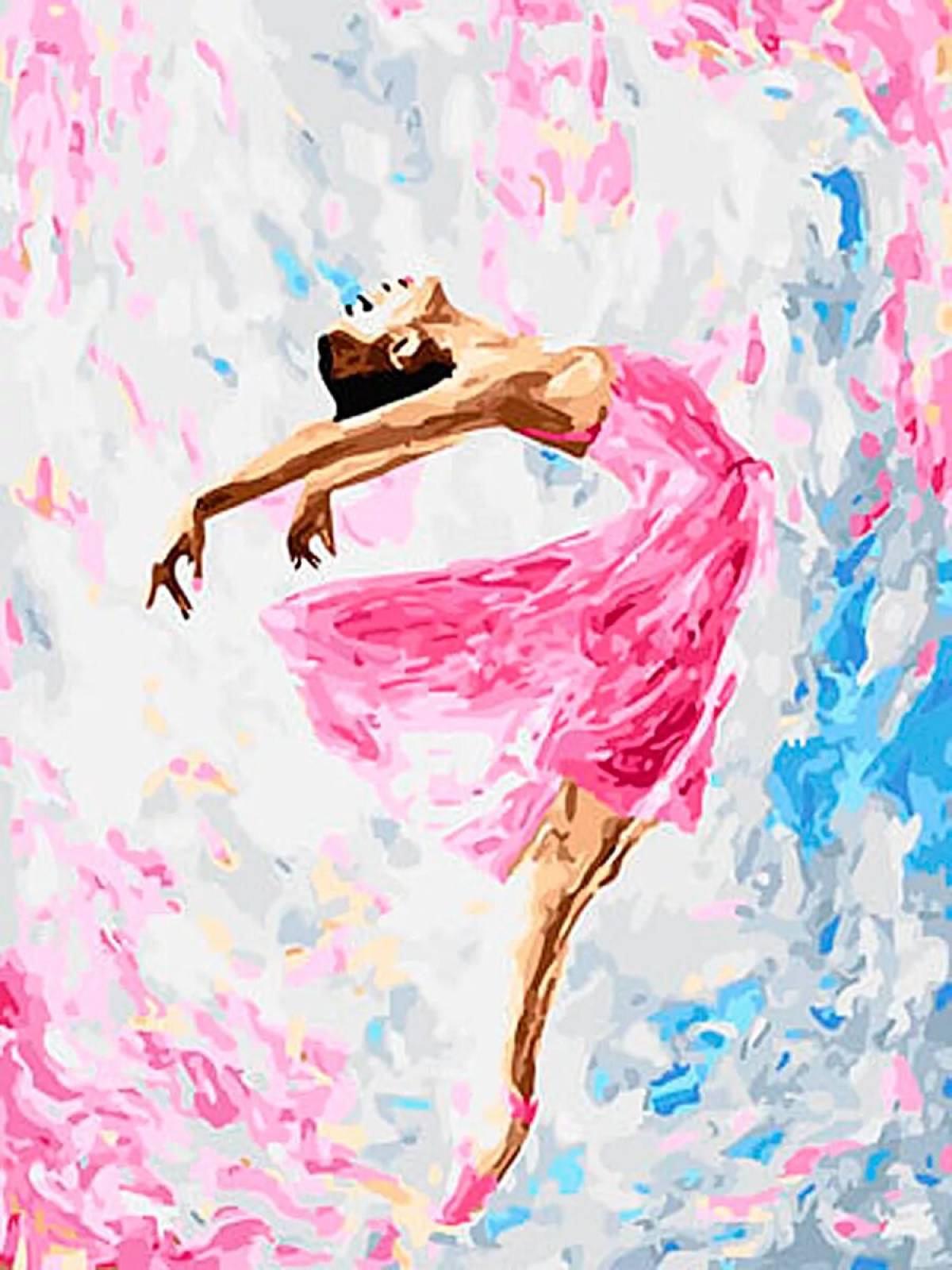 Раскраска яркая балерина по номерам