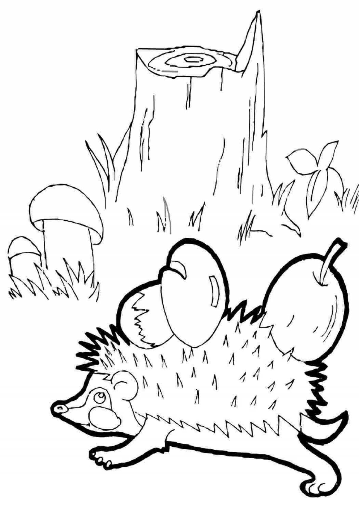 Nimble hedgehog in the forest