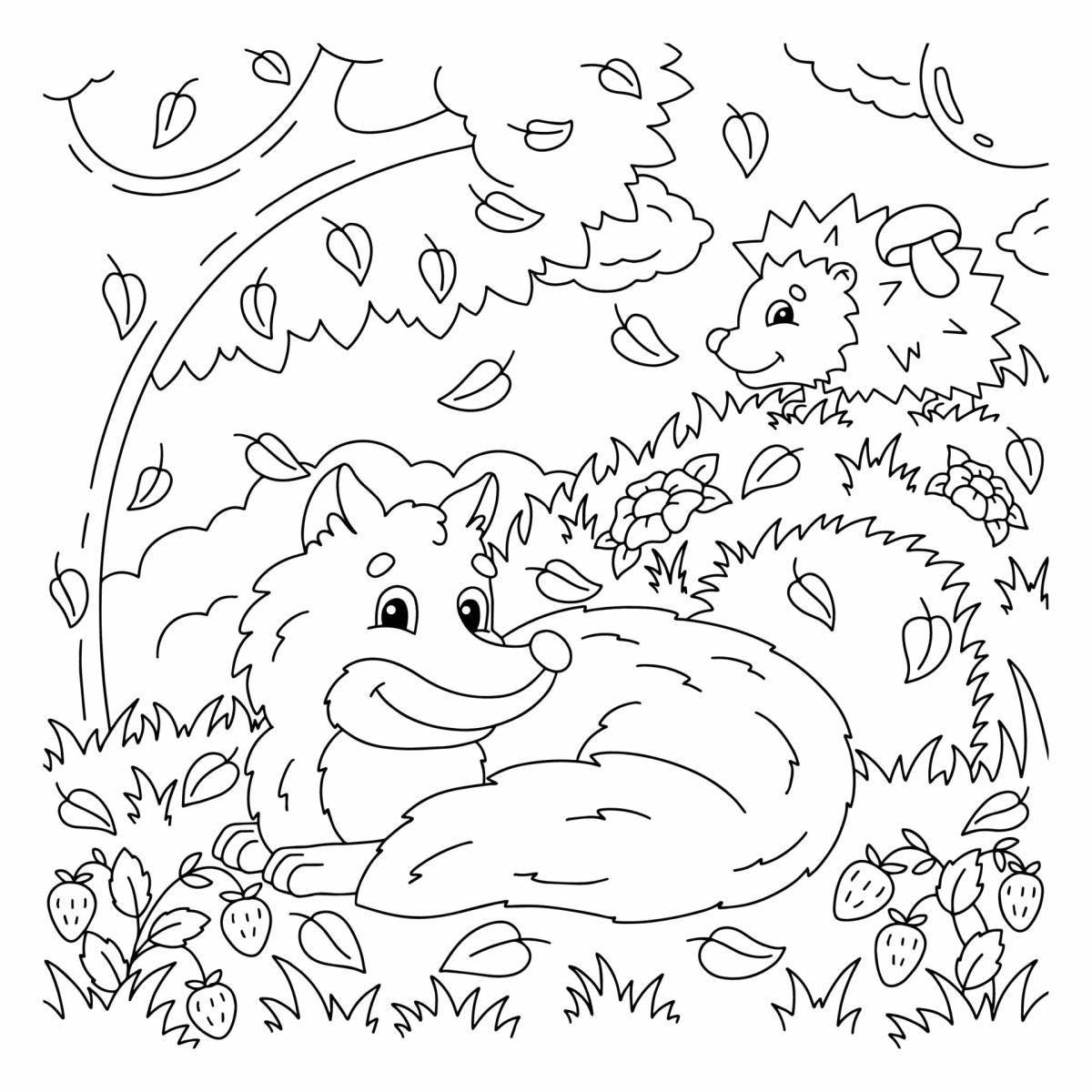 A shining hedgehog in the forest