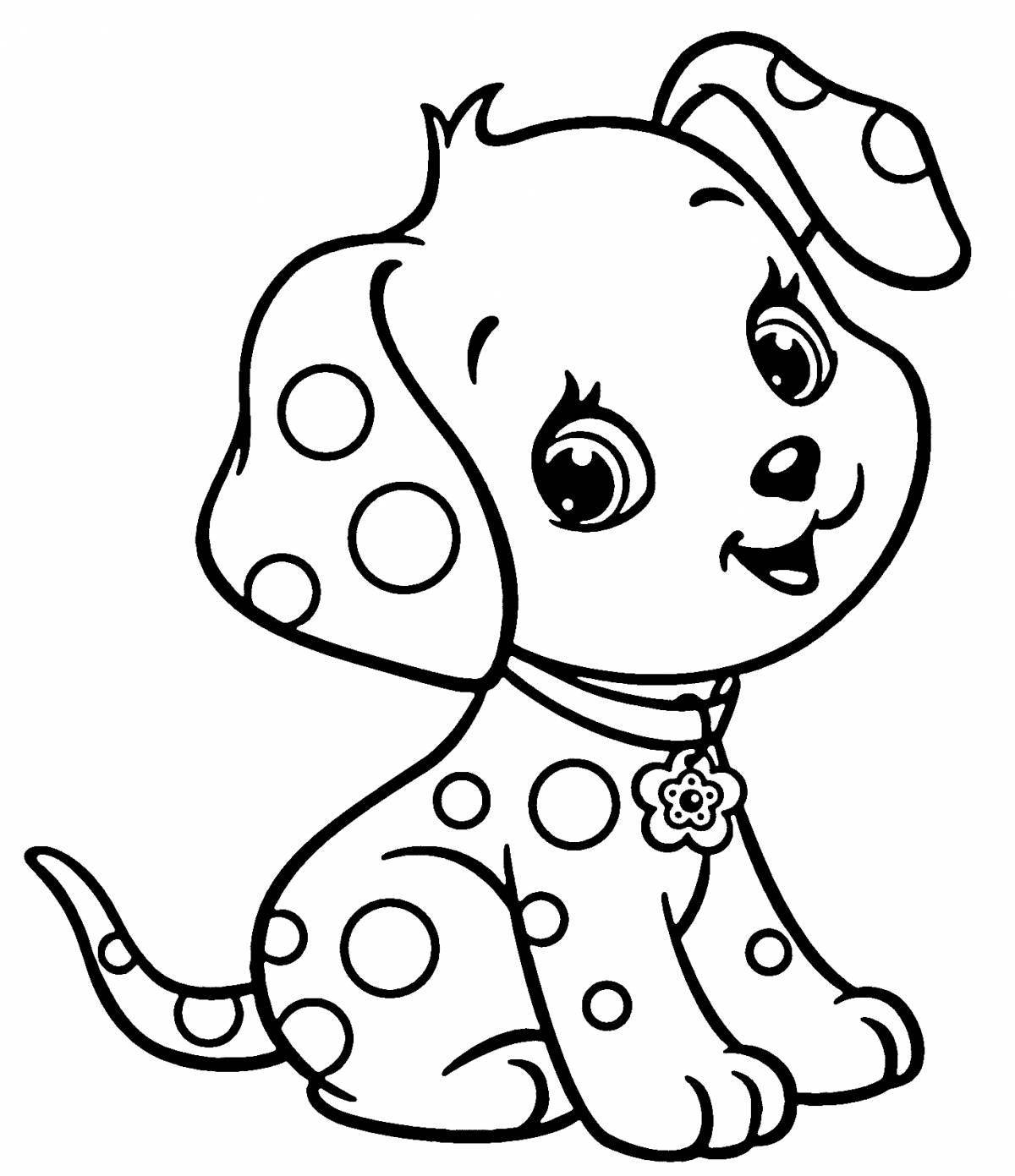 Fun coloring puppy for kids