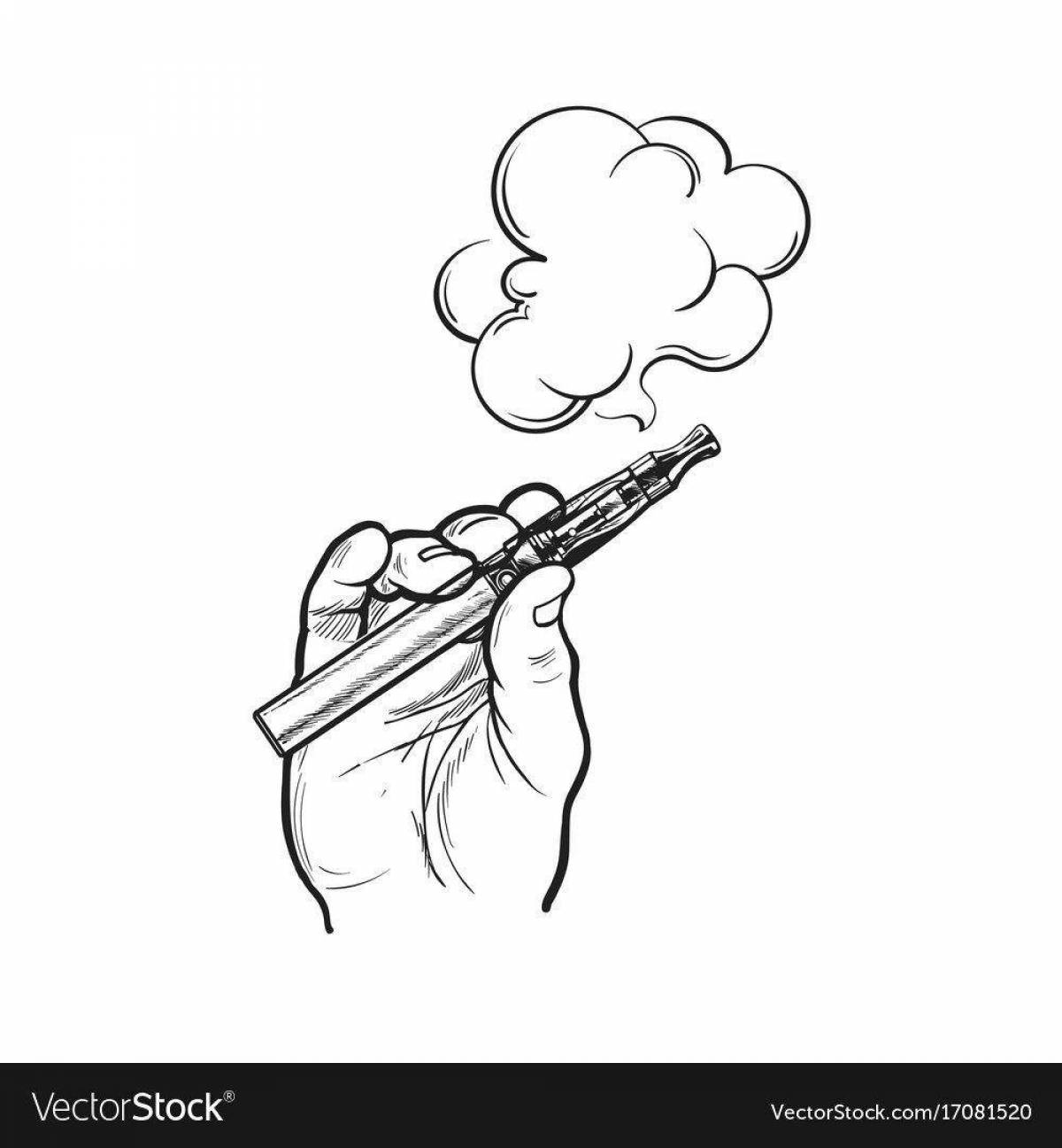 Creative smoke coloring page for kids