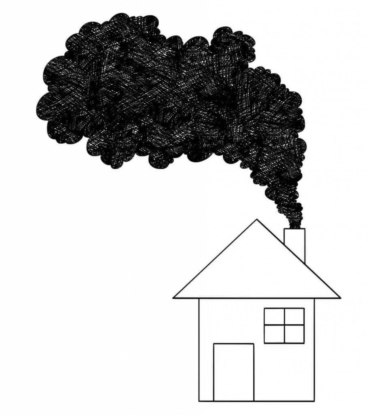 Adorable smoke coloring page for kids