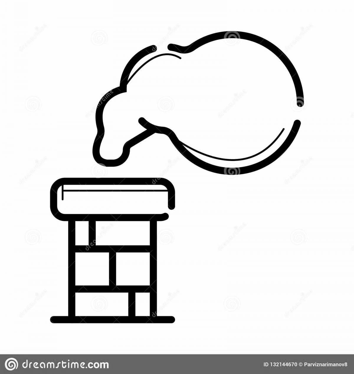 Living smoke coloring page for kids