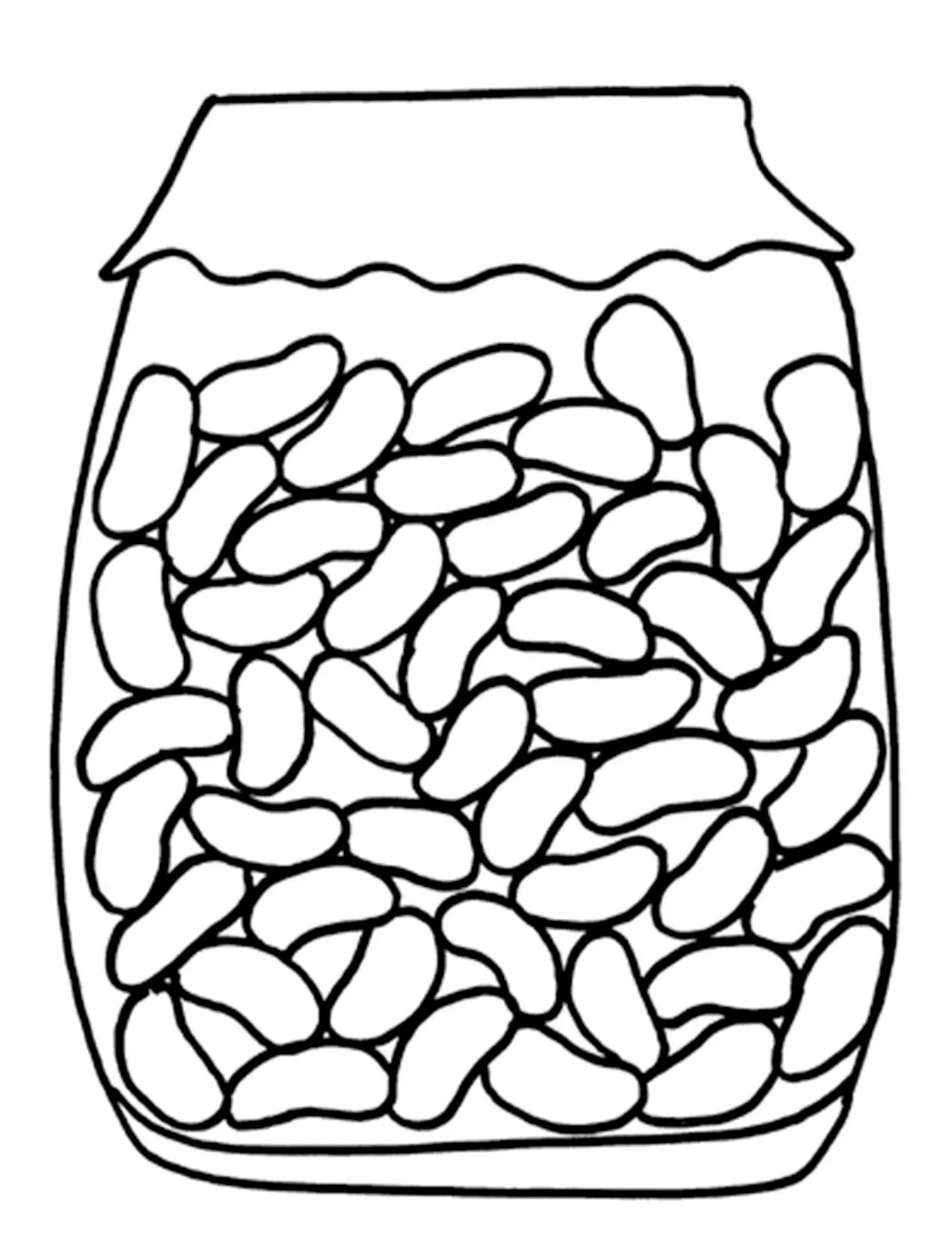 Amazing beans coloring for schoolchildren