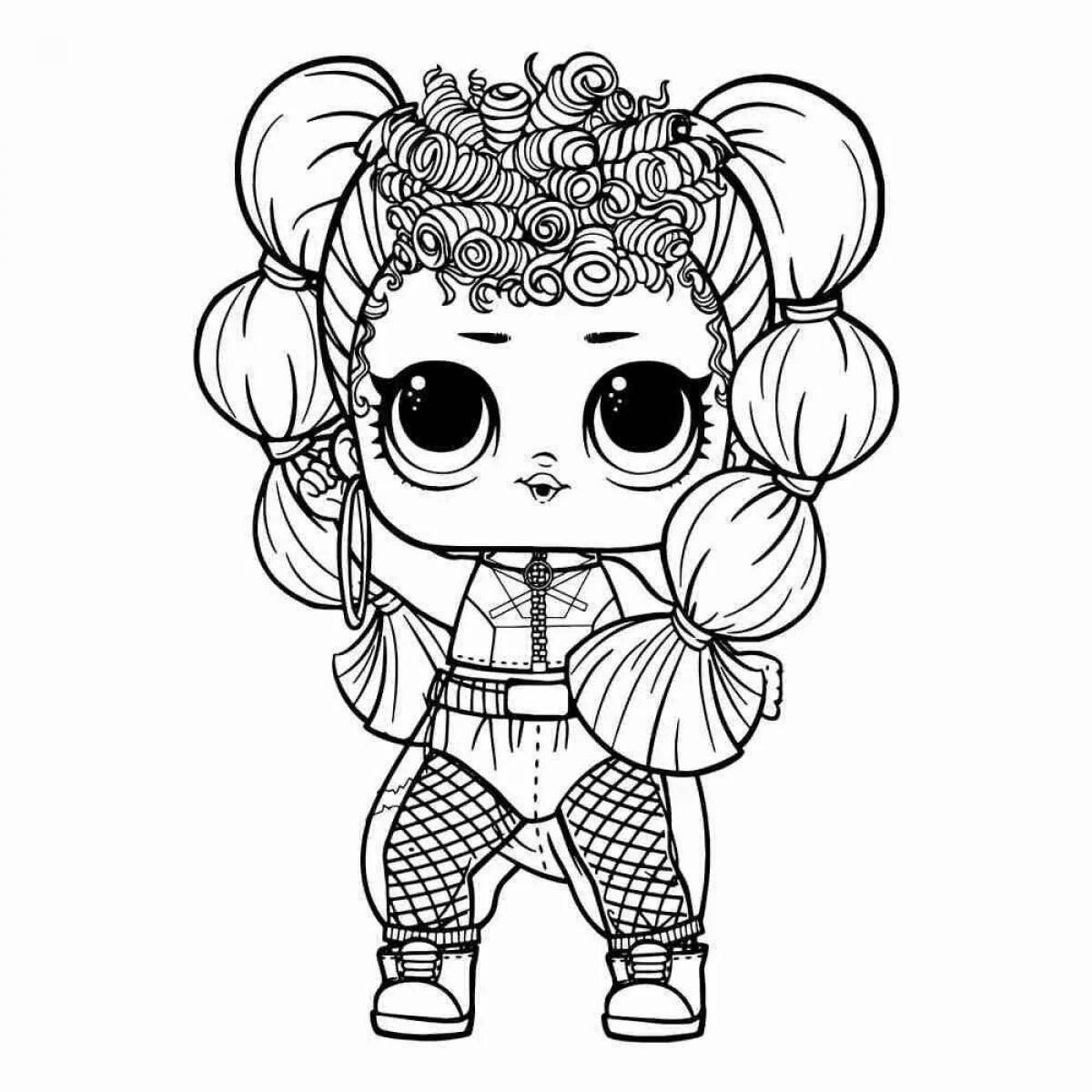 Colorful doll lol teen coloring page