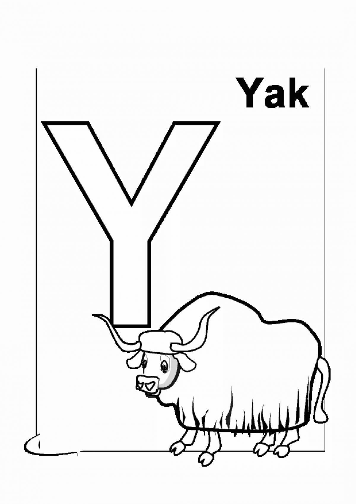 Yak bright coloring for kids