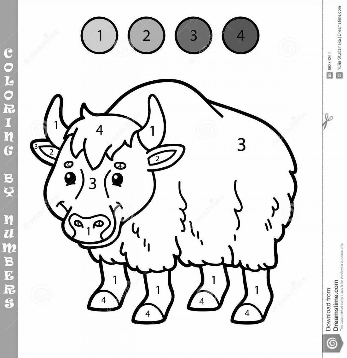 Delightful yak coloring book for kids