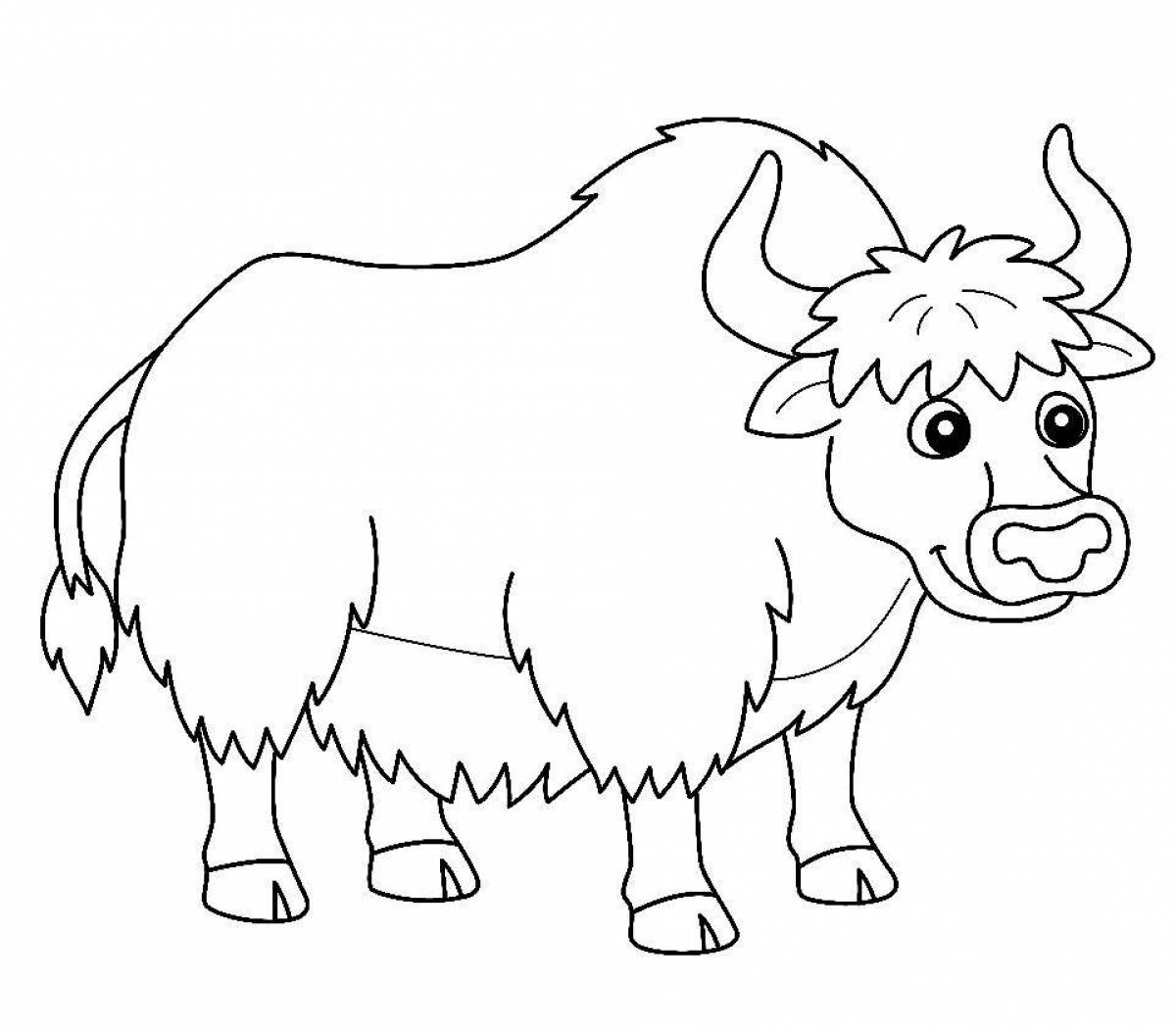 Incredible yak coloring book for kids