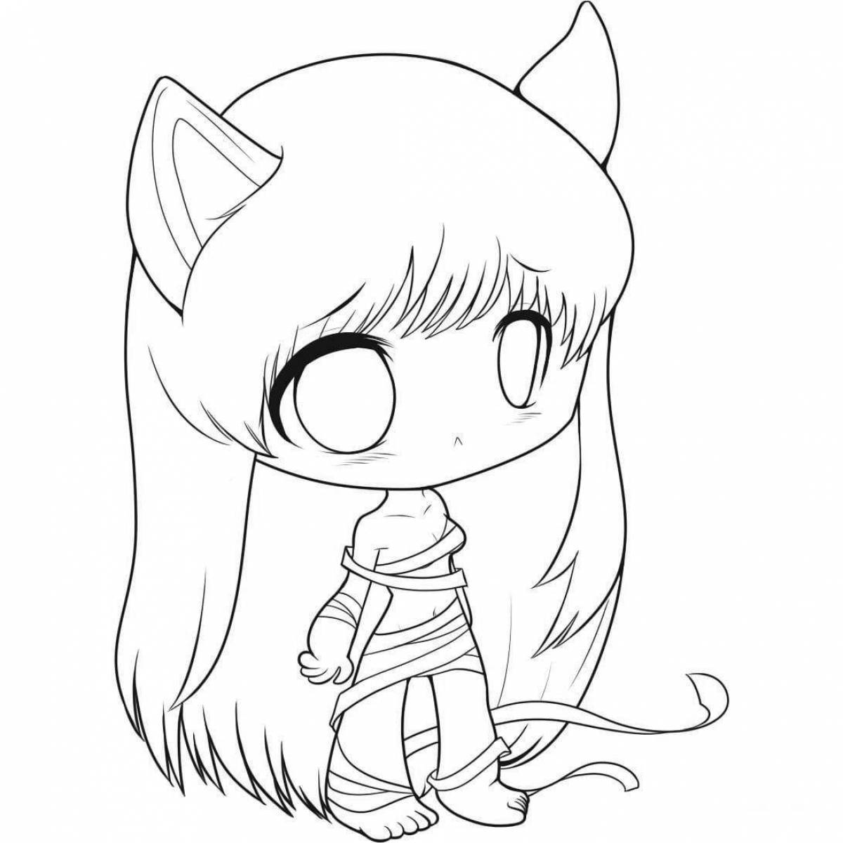 Divine anime light cute coloring page