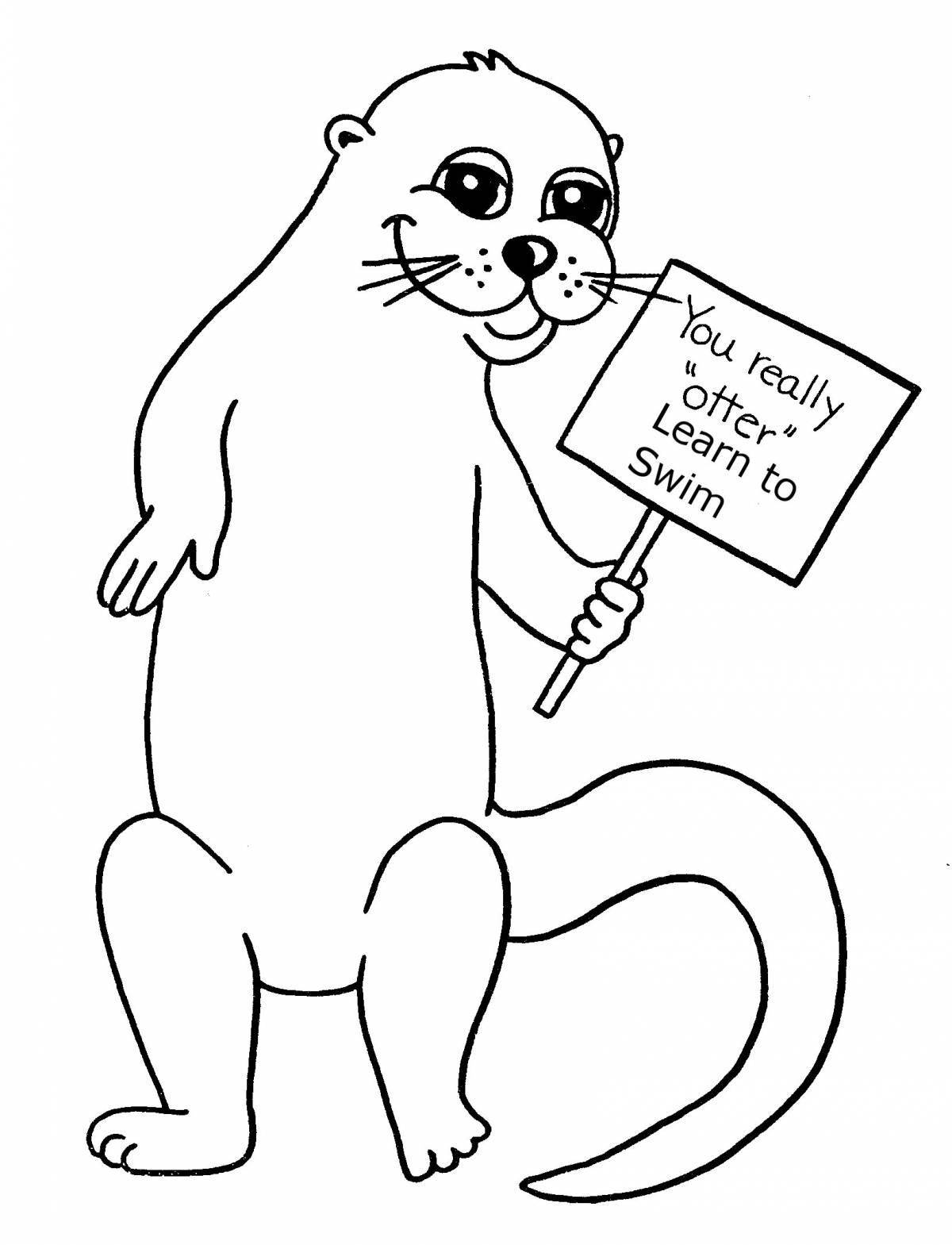 Great otter coloring book for kids
