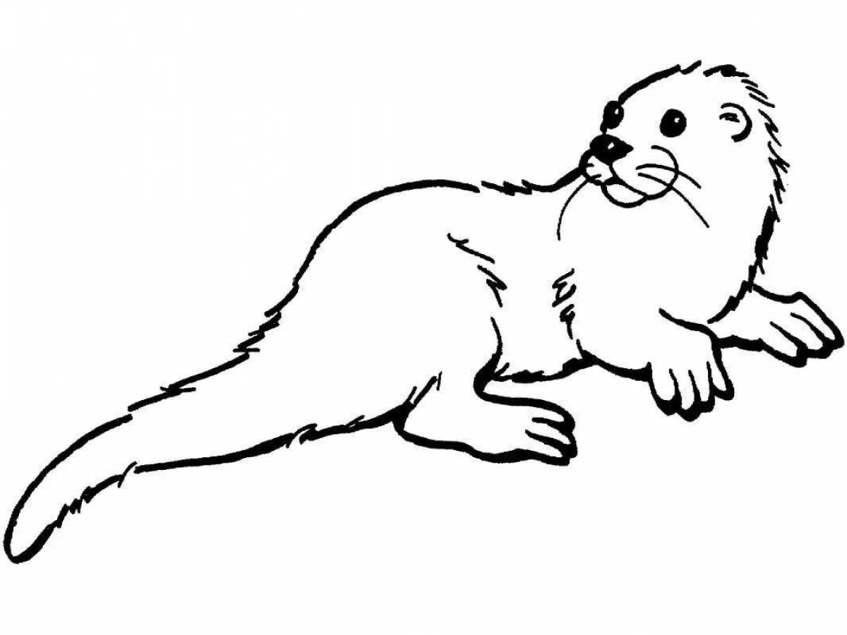 Fun otter coloring for kids