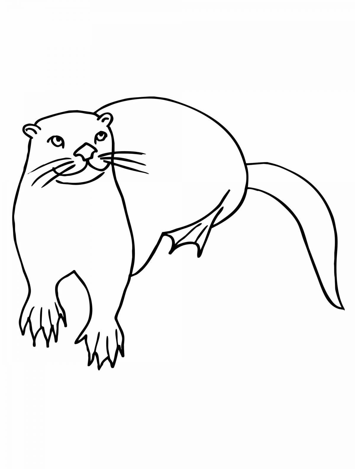 Comic otter coloring book for kids