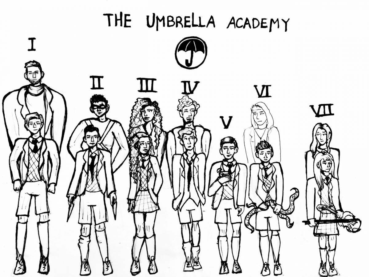 Sweet coloring page umbrella academy 5th