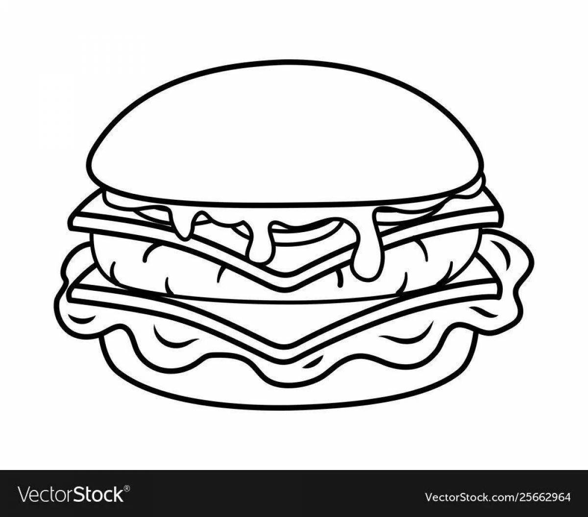 Удивительная страница раскраски boxy boo burger