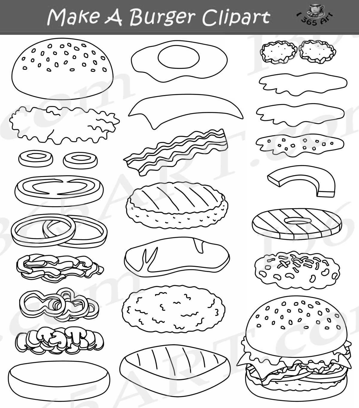 Gorgeous boxy boo burger coloring page