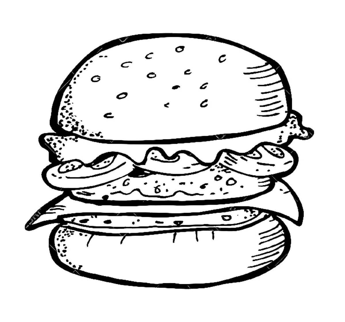 Outstanding boxy boo burger coloring page