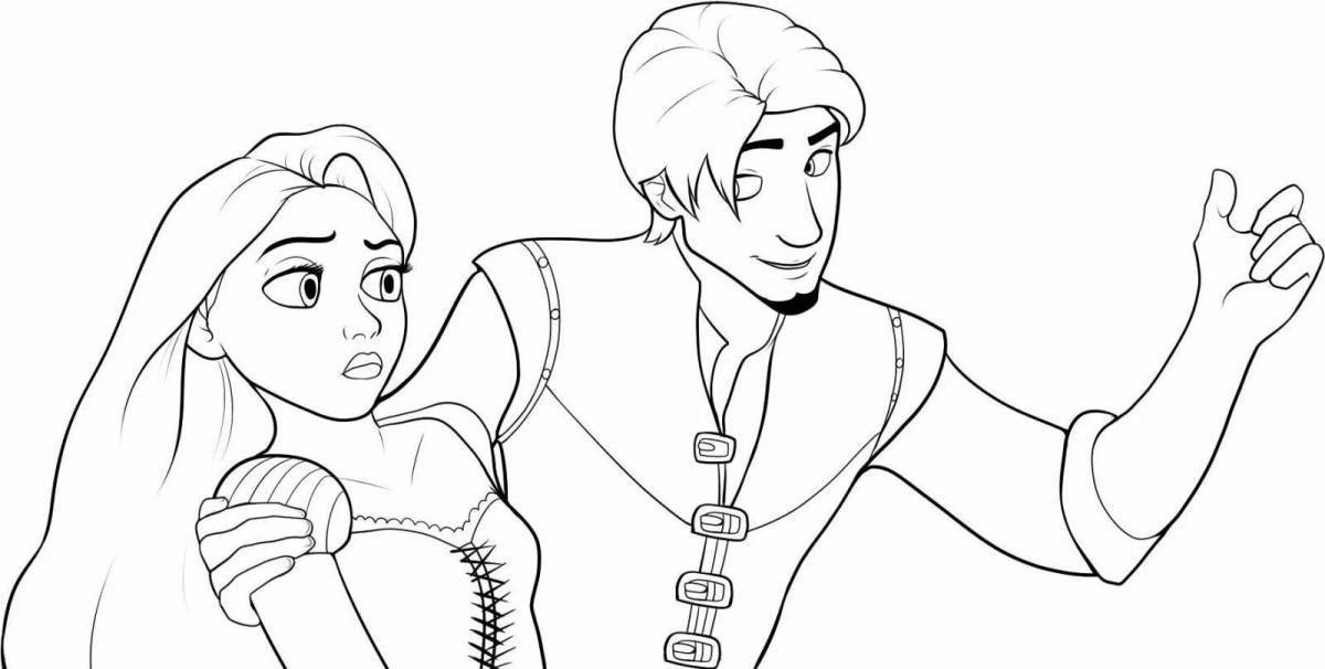 Tangled and Eugene shining coloring book
