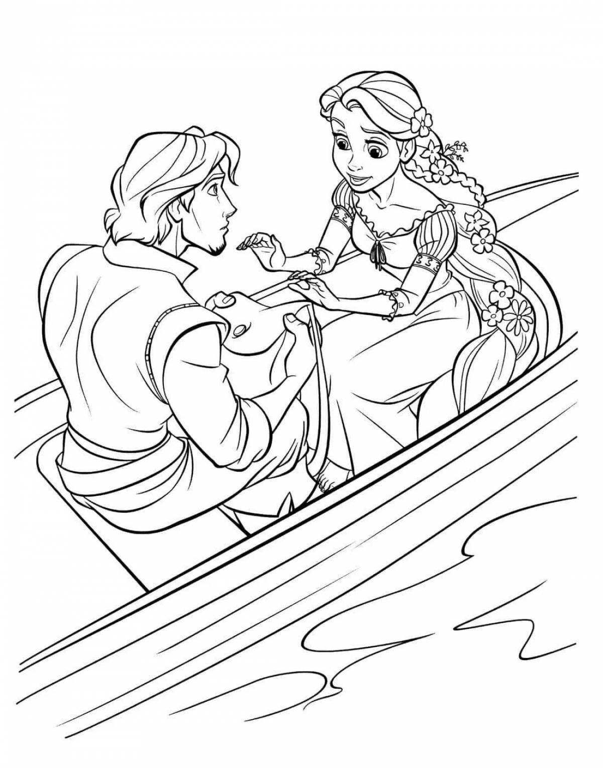 Cute rapunzel and eugene coloring book